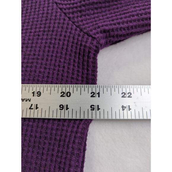 Chico's Zynergy Plum Sz2Waffle weave long cardigan/jacket cowl snap neckline GUC - Picture 3 of 9
